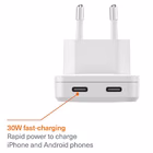Immagine di Chargeplus dual USB-C slim wall 30w