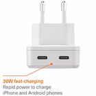 Immagine di Chargeplus dual USB-C slim wall 65w