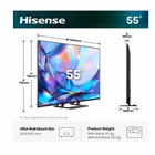 Immagine di Tv 55" uhd 4K (3840x2160) HISENSE 55 A79S QLED 4K ULTRA HD SMART VIDAA - STAND CENTR 55A79S