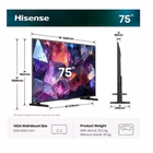 Immagine di Tv 75" uhd 4K (3840x2160) HISENSE 75 E79S PRO QLED 4K ULTRA HD SMART VIDAA REFRESH R 75E79S-PRO