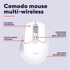 Immagine di TRUST MOUSE WIRELESS RICARICABILE MULTICONNECT WL 2,4GHZ 26022