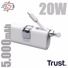 Immagine di Power bank TRUST POWERBANK 5.000MAH - TASCABILE - CAVO USB-C PD 20W 26105TRS