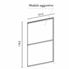 Immagine di Paretina Tetrix T-LAM2 PAR A autoportante con pannelli in laminato L.101,5x179 (modulo agg)