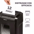 Immagine di Distruggidocumenti a frammenti FELLOWES POWERSHRED 12C livello sicurezza P-4 colore nero
