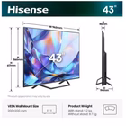 Immagine di Tv 43" uhd 4K (4096x2160) HISENSE 43 A79S QLED 4K ULTRA HD SMART VIDAA - STAND CENTR 43A79S