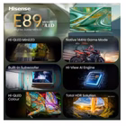 Immagine di Tv 75" uhd 4K (3840x2160) HISENSE 75 E89S MINI LED 4K ULTRA HD SMART VIDAA REFRESH R 75E89S
