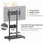 Immagine di 55-90 mobile tv trolley pegboard