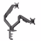 Immagine di Supporto monitor 2 bracci top nero