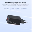 Immagine di 65w mini USB-C gan charger black
