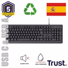 Immagine di TRUST TASTIERA CABLATA 180CM RESISTENTE AGLI SVERSAMENTI 23982