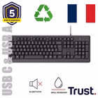 Immagine di TRUST TASTIERA CABLATA 180CM RESISTENTE AGLI SVERSAMENTI 24388
