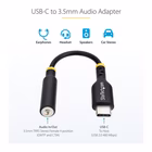 Immagine di Startech USB-C audio adapter to 3.5mm trrs jack, headphone aux dongle - adattatore da USB-C a spinot