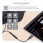 Immagine di Startech USB-C audio adapter to 3.5mm trrs jack, headphone aux dongle - adattatore da USB-C a spinot