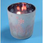 Immagine di Bicchiere portacandela satinato gr/vi GS0945 pz 2 HxØ cm 9x8