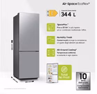 Immagine di Frigorifero combinato AMSUNG 344L Total No Frost 185,3x59,5x65,8 cm Silver