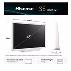 Immagine di Tv 43" uhd 4K (3840x2160) HISENSE 43 S5Q DECO BIANCO ULTRA HD QLED SMART VIDAA REFRE 43S5Q