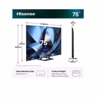 Immagine di Tv 75" uhd 4K (3840x2160) HISENSE 75 U79SE MINI LED 4K ULTRA HD SMART VIDAA REFRESH 75U79SE