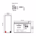 Immagine di Gruppo di continuità Tecnoware BATTERIA TECNOWARE 12V 7,2AH EACPE12V7A2TWP