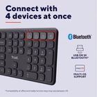 Immagine di TRUST TASTIERA WIRELESS RICARICABILE MULTICONNECT 2 BT + 25633TRS