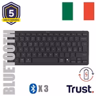 Immagine di TRUST TASTIERA WIRELESS BLUETOOTH RICARICABILE MULTICONN 26195TRS