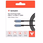 Immagine di Verbatim sync charge cable USB-C 240w 40gbps 1,2m