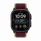 Immagine di Apple Watch Ultra 4 gps+cell in titanio mm 49 nero-cinturino Train Loop Borgogna taglia S/M
