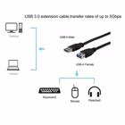 Immagine di USB 3.0 extension a->a m/f 3m blac
