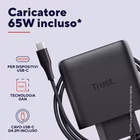 Immagine di Notebook da 15.4 - 16 polietilene riciclato nero TRUST SET BORSA LAPTOP FINO A 16" + ALIMENTATORE US