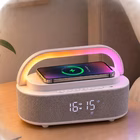 Immagine di Caricabatterie wireless/senza fili bianco USB-C CELLY WLCLOCKHAND - Sveglia Multifunzione con Speake