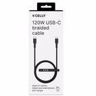 Immagine di Cavo USB-C celly intrecciato 1,5 m, ricarica rapida fino a 120 w, nero