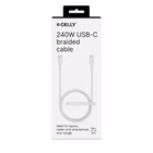 Immagine di Cavo USB-C celly intrecciato 1,5 m, ricarica ultra rapida fino a 240 w, bianco