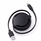 Immagine di Cavo retrattile celly usb-c/usb-a 1,2 m, nero, per ricarica e trasferimento dati