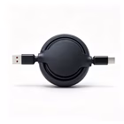 Immagine di Cavo retrattile celly usb-c/usb-a 1,2 m, nero, per ricarica e trasferimento dati
