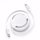Immagine di Cavo retrattile celly usb-c/usb-c 1,2 m, bianco, per ricarica e trasferimento dati