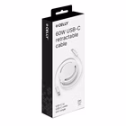 Immagine di Cavo retrattile celly usb-c/usb-c 1,2 m, bianco, per ricarica e trasferimento dati