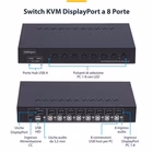 Immagine di Switch kvm displayport startech.com 8 porte 4K 60hz con hub USB e montaggio rack 1u