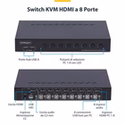 Immagine di Switch kvm startech HDMI 8 porte 4k60 con hub USB e montaggio rack 1u
