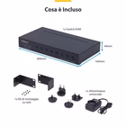 Immagine di Switch kvm startech HDMI 8 porte 4k60 con hub USB e montaggio rack 1u
