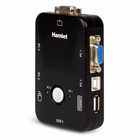 Immagine di Switch kvm hamlet per 2 pc con vga e 3 porte usb, cavi inclusi