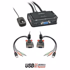 Immagine di Switch kvm lindy compact vga USB 2.0 audio 2 porte con cavi integrati