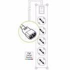 Immagine di Multipresa IEC C14 con 5 prese Schuko/Italia e interruttore luminoso