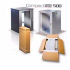 Immagine di Armadio rack a muro 16U 600x520 mm con porta in vetro e montaggio Flat Pack