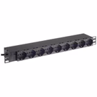 Immagine di PDU TECNOSTEEL 9 prese Schuko con spia luminosa e spina Schuko 1U