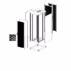 Immagine di Rack TECNOSTEEL 42U 800x1000 mm con porta in vetro e portata 800 kg