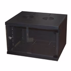 Immagine di Armadio rack LINK 19" 6U da muro con porta in vetro e montanti regolabili