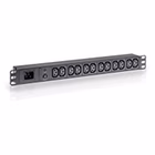 Immagine di PDU TECNOSTEEL 1U con 12 prese IEC C13, spia LED e protezione magnetotermica