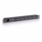 Immagine di PDU TECNOSTEEL 1U con 12 prese IEC C13, spia LED e protezione magnetotermica