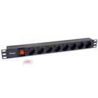 Immagine di Power Strip EQUIP 333283 1U con 8 prese Schuko CEE7/4 e interruttore ON/OFF per rack 19"