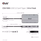 Immagine di Club3d USB c 8-1 hub dual HDMI