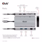 Immagine di Club3d USB c 8-1 hub dual HDMI
